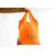 Orange Color Polyester Tote Bags With Pattern , Cloth Polyester Shopping Bags