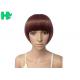 Wine Red Short Synthetic Wigs Natural HairLine For Young People