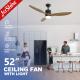 2- 1stshine Solid Wood Ceiling Fan with Optional LED Lighting and Remote Control