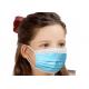 3 Layer Children'S Disposable Face Masks , Kids Respirator Mask Fliud Resistant