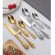 NC888 Royal gold Cutlery Set Stainless Steel wedding Flatware Set forged  whole series
