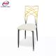 ISO9001 Hotel Dining Gold Chiavari Chairs With White Cushion