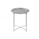 Indoor Outdoor Folding Table Round Steel Frame Save Space