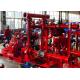 Red Skid Mounted Fire Pump 3000GPM With Split Case Firefighting Pump Sets