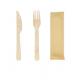 17cm Picnic Biodegradable Disposable Bamboo Cutlery Kits Of Fork Knife