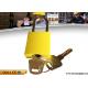 Different Key Yellow Aluminum Safety Lockout Padlock with Brass Key