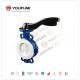 Corrosion Proof  CF8 PTFE Lined Butterfly Valve Wafer Type For Sea Water