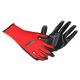 Safe Working Nitrile Coated Work Gloves Polyester Liner Material Resistant