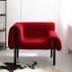 102cm Fabric Leisure Chair Modern Minimalist With Red Solid Wood Leg