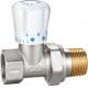 4502 Manually Tuned Brass TRV Supply Valve Straight Type DN20 DN25 Nickel Plated with Female Threads x Flex. Male Nipple