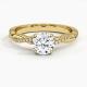 Petite Twisted Vine Diamond Engagement Ring In 9k Yellow Gold