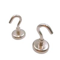 Versatile Axial Neodymium Hook Magnet Nickel Coating High Pull Force