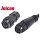 Black 3 Pin Circular Connector Waterproof Assembly And Molded Cable 3 Pole
