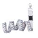 White Textile Ribbon Sling Measuring Ruler Lanyard With Clear Measure Markings