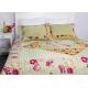 Embroidered Velvet Quilted Bedspread , Straight Lines 3pcs Cotton Quilts And Coverlets