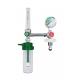 Sharp type bull nose green color brass material Medical Oxygen Regulator with Flow meter and  Humidifier
