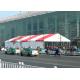 500 People Outdoor Display Trade Show Canopy Tent Red And White Stripe Clear Roof