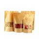 Food grade Resealable zipper pouch brown kraft paper bag with window seeds bag