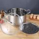 Wholesale TOP Seller Kitchen Silver 3 PCS Soup Pots Big Steamer Pot Deep Steaming Pot For Cooking