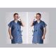 Short Sleeve Blue Plastic Disposable Isolation Gowns