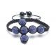 Shamballa Cross Bracelet, Blue Crystal Pave Alloy Beads