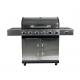 High Pressure Protection Device 6 Burner Gas BBQ Grill with Side Burner Table