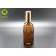 1Oz Glass Empty Foundation Bottle With Gold Aluminum Cap In Amber Color