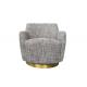 High Density Sponge Padded Fabric Swivel Chair Grey Swivel Chair Metal Plinth
