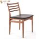 80cm Height Nordic Solid Wood Leather Chair Low Back For Restaurant