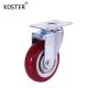 125mm 5 Inch Red Rotating Wheel PVC Industrial Caster Wheels with Brake