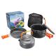 19x13x19cm Non-Stick Camping Cookware Set Portable Aluminum Mess Kit for Camping Cooking
