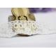 Milk Silk Nylon Eyelet Wedding Lace Trim For Garment , Floral Embroidered Lace Ribbon