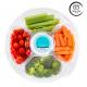 5 Section Round Serving Tray With Lid Plastic Platter Trays For Supermarket Veggie Display