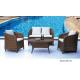4pcs PE wicker high back sofa sets for outdoor -9010