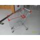 60L Supermarket Shopping Carts With Zinc Plating / Clear Powder Coating