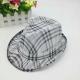 Men's Summer Wide Brim Wool Fedora Hat With Checked Strips / Woven Label