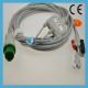 Schiller One piece 3-lead ECG Cable with leadwires,clip,snap