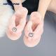 EVA Sole Ladies Fluffy Slider Slippers With Diamond Decoration
