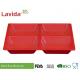 Red Color Melamine Compartment Food Tray 21.5 x 2.4cm Tasteless Endurable FDA Pass