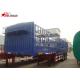 60T Roof Opened Steel Dry Van Trailer , Dry Box Trailer With Tri Axles