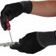 Black Polyurethane Protective Work Gloves , PU Nylon Knit Gloves Grip Palm Fit