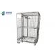 Nestable Galvanized Wire Cage Trolley Corrosion Protection High Strength