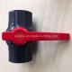 Socket and Threaded Type UPVC Octagonal Ball Valve with Red Handle 1/2 Grey