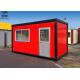 Red Flat Pack Container House , Single Container House For Living / Administration