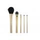 124g Travel Makeup Brush Set With Golden Aluminum Handle Ferrule