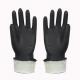 Black Safety Waterproof Rubber Work Gloves , Industrial Latex Gloves Tear Resistant