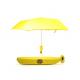 Yellow Banana Shaped Umbrella 19 Inches UV Protection Auto Open Mechanism