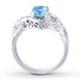 Girls CZ Accents Blue Topaz Ring With 925 Sterling Silver