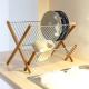 Cross Style Wooden Plate Display Rack , Bamboo Stainless Steel Dish Drying Rack