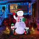 6 Feet Christmas Inflatable Snowman and Penguins Colorful Rotating Led Lights Blow up Outdoor Yard Decoration